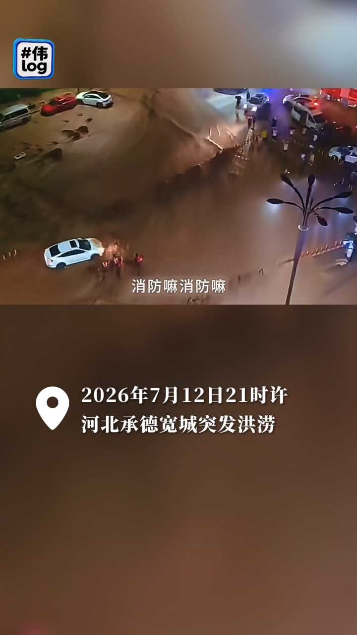 #伟log ｜“这都拿命救人啊！”，承德宽城消防员，营救被困司机险被冲走，已经连续救援2天1夜。