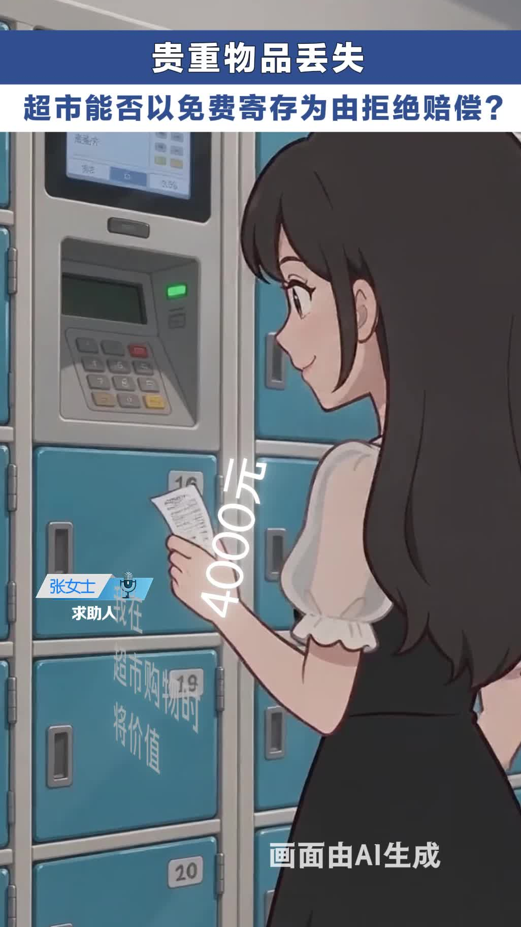 贵重物品丢失 超市能否以免费寄存为由拒绝赔偿？  #媒体原创 #冀时帮·快帮答疑