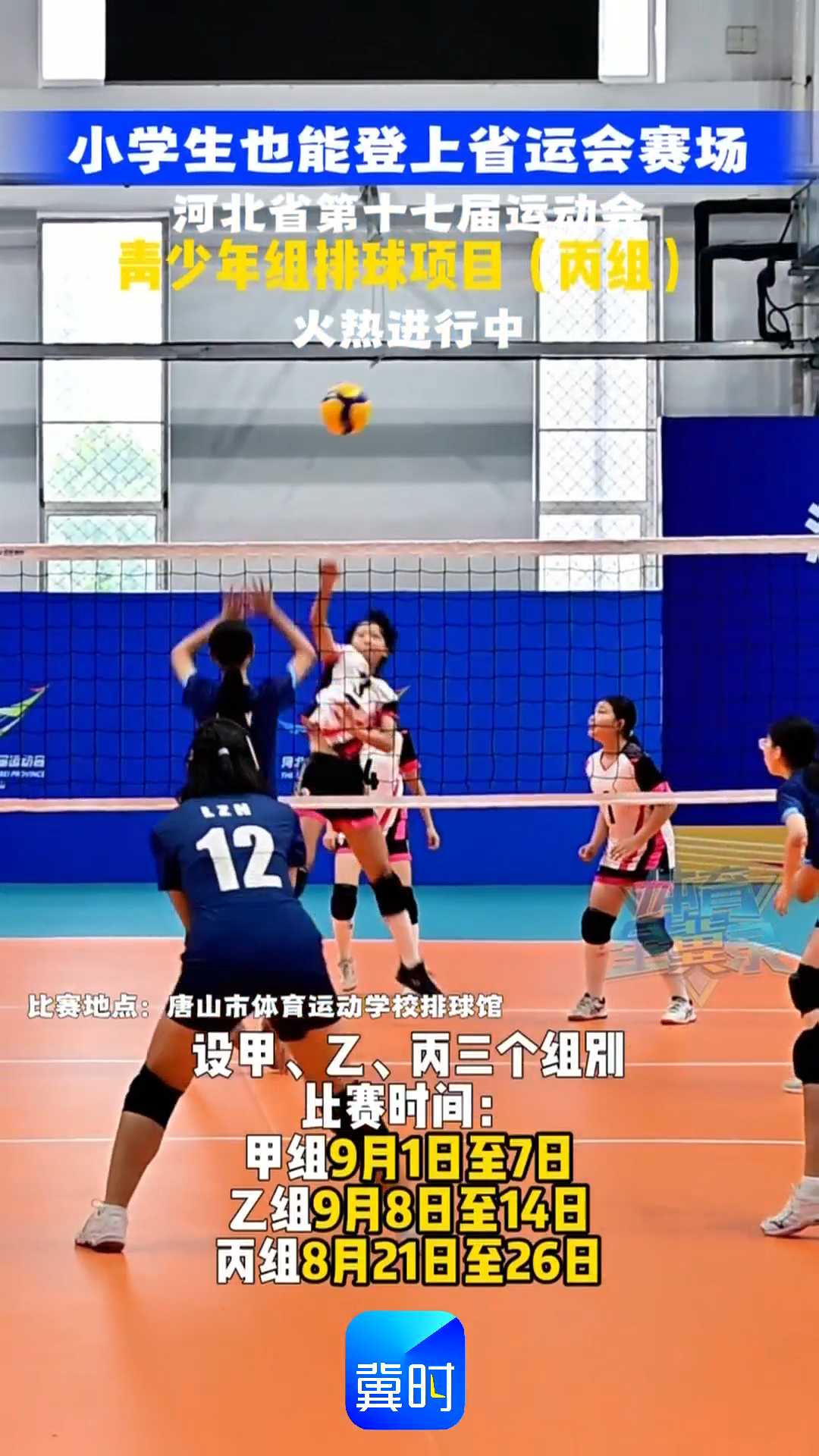 小学生也能登上省运会赛场！河北省第十七届运动会青少年组排球项目（丙组）火热进行中！